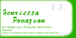 henrietta povazsan business card